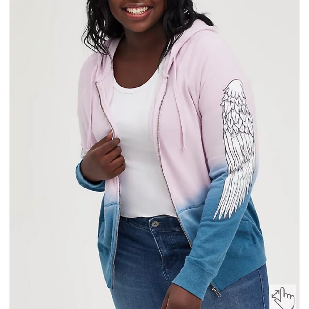Dip dye wing zip up